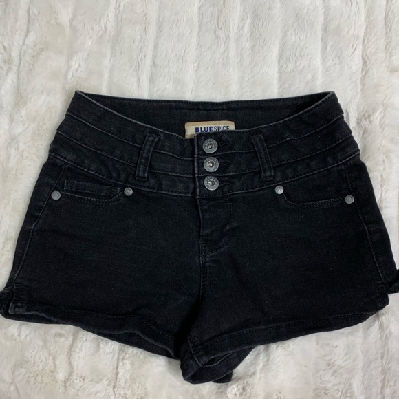 Black high waisted Bluespace Jean shorts - Picture 1 of 4